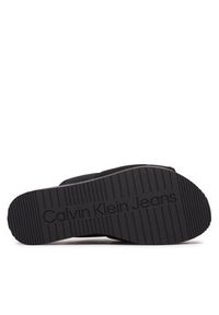 Calvin Klein Jeans Klapki Flatporm Sandal Webb YW0YW01074 Czarny. Kolor: czarny. Materiał: materiał #3