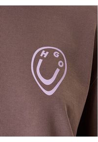 Hugo - HUGO Bluza 50545052 Brązowy Oversize. Kolor: brązowy. Materiał: bawełna #4