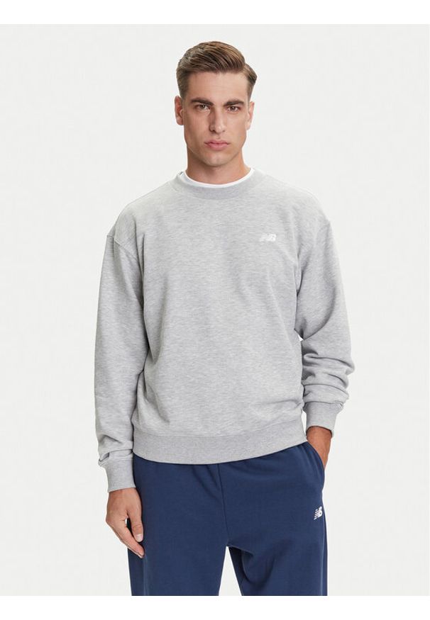 New Balance Bluza Small Logo MT41507 Szary Relaxed Fit. Kolor: szary. Materiał: bawełna