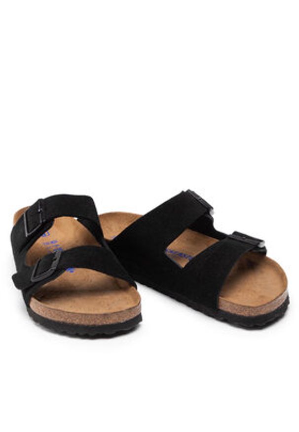 Birkenstock Klapki Arizona Bs 0951321 Czarny. Kolor: czarny. Materiał: skóra, welur