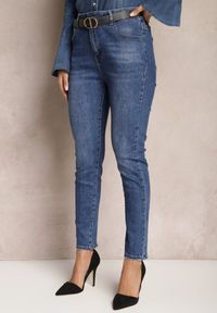 Renee - Granatowe Dopasowane Jeansy Skinny Kifia. Kolor: niebieski