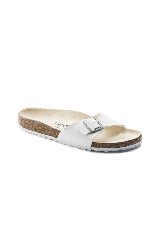 Klapki damskie Birkenstock Madrid BF. Kolor: biały. Materiał: materiał, syntetyk