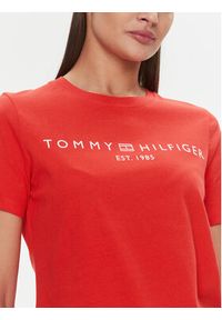TOMMY HILFIGER - Tommy Hilfiger T-Shirt Logo WW0WW40276 Pomarańczowy Regular Fit. Kolor: pomarańczowy. Materiał: bawełna #3