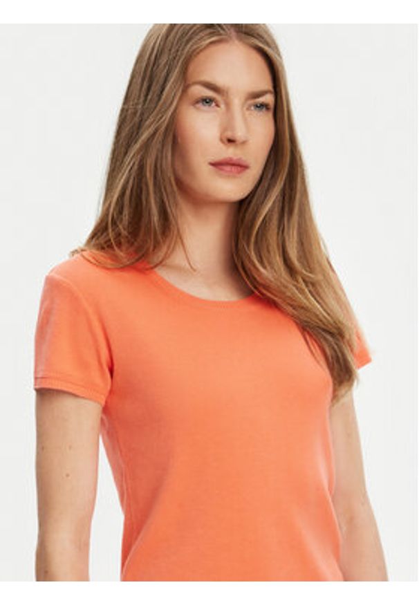 United Colors of Benetton - United Colors Of Benetton T-Shirt 1091D1M10 Pomarańczowy Regular Fit. Kolor: pomarańczowy. Materiał: bawełna