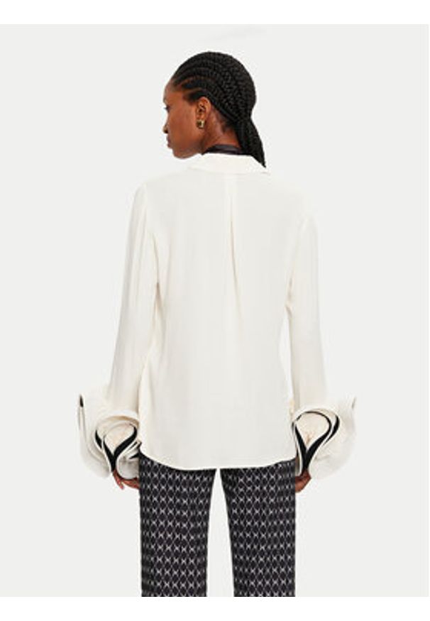 Elisabetta Franchi Koszula CAT-96-47E3 Écru Regular Fit. Materiał: wiskoza