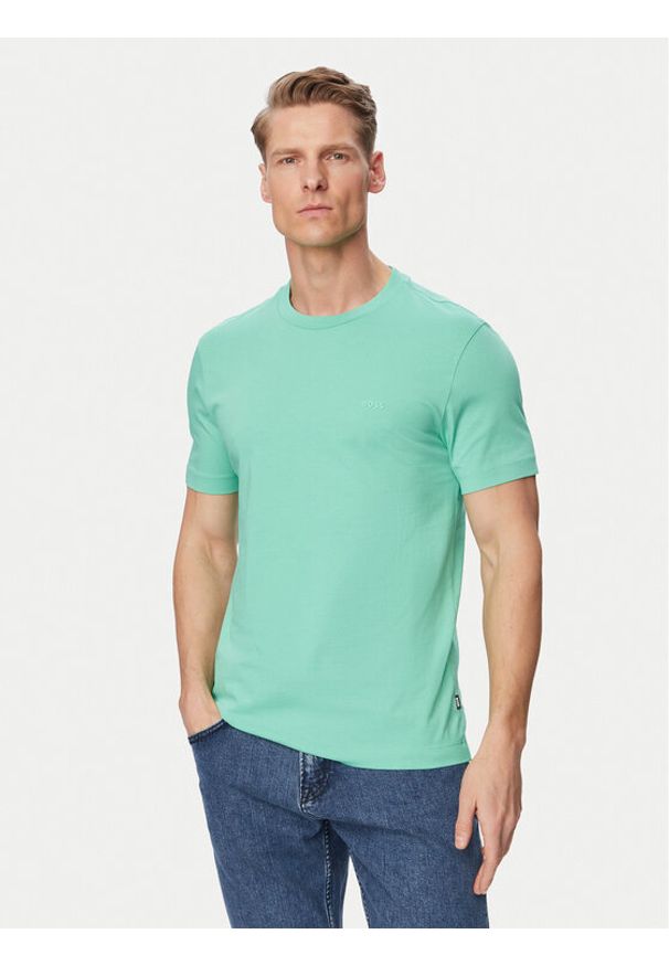 BOSS T-Shirt Thompson 01 50468347 Zielony Regular Fit. Kolor: zielony. Materiał: bawełna