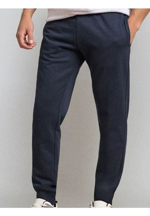 Sinsay - Spodnie jogger - granatowy. Kolor: niebieski