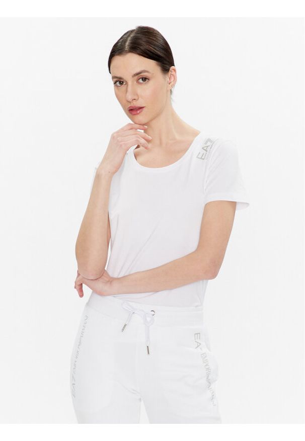 EA7 Emporio Armani T-Shirt 8NTT50 TJFKZ 1100 Biały Regular Fit. Kolor: biały. Materiał: bawełna