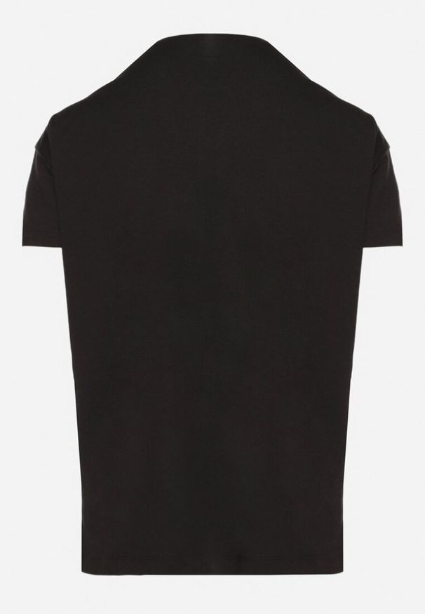 Born2be - Czarny Klasyczny T-shirt Oversize z Bawełny Zivassa. Okazja: na co dzień. Kolor: czarny. Materiał: bawełna. Styl: klasyczny