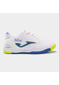 Joma - Buty sportowe piłkarskie halówki dziecięce JOMA TOLEDO na halę. Zapięcie: sznurówki. Kolor: biały. Materiał: materiał, syntetyk. Szerokość cholewki: normalna. Sport: piłka nożna