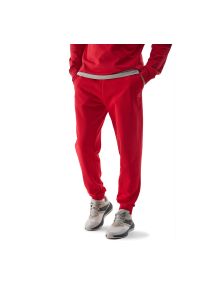 4f - Spodnie 4F WSS24TTROM60361S - czerwone. Kolor: czerwony. Materiał: dresówka, bawełna, tkanina, materiał
