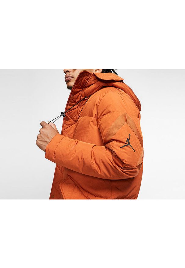 Nike - Kurtka męska nike air jordan wings down parka dark russet. Kolor: pomarańczowy. Sport: bieganie