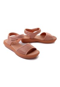 Azaleia - AZALEIA 18522 Cassia comfy papete brown AG349, sandały damskie. Zapięcie: rzepy. Kolor: brązowy. Wzór: paski #1