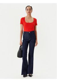 Morgan T-Shirt 232-DLUBI Pomarańczowy Slim Fit. Kolor: pomarańczowy. Materiał: bawełna #5
