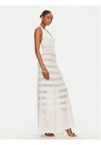TwinSet - TWINSET Sukienka dzianinowa 241TT3112 Biały Slim Fit. Kolor: biały. Materiał: wiskoza