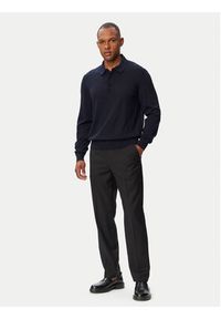 BOSS Polo H-Lancione 50565503 Granatowy Regular Fit. Typ kołnierza: polo. Kolor: niebieski. Materiał: wełna #2