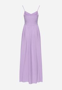 Born2be - Fioletowa Rozkloszowana Wiskozowa Sukienka na Cienkich Regulowanych Ramiączkach Canelsea. Okazja: na co dzień. Kolor: fioletowy. Materiał: wiskoza. Długość rękawa: na ramiączkach. Styl: casual #6