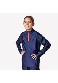 KIPSTA - Bluza piłkarska dla dzieci Kipsta Viralto Roarr na krótki suwak. Kolor: pomarańczowy, różowy, niebieski, wielokolorowy. Materiał: materiał, poliester, elastan. Długość: krótkie. Sport: piłka nożna