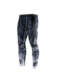 Legginsy sportowe męskie EXTREME HOBBY PSYCHO CLOWN. Kolor: czarny. Materiał: elastan, poliester