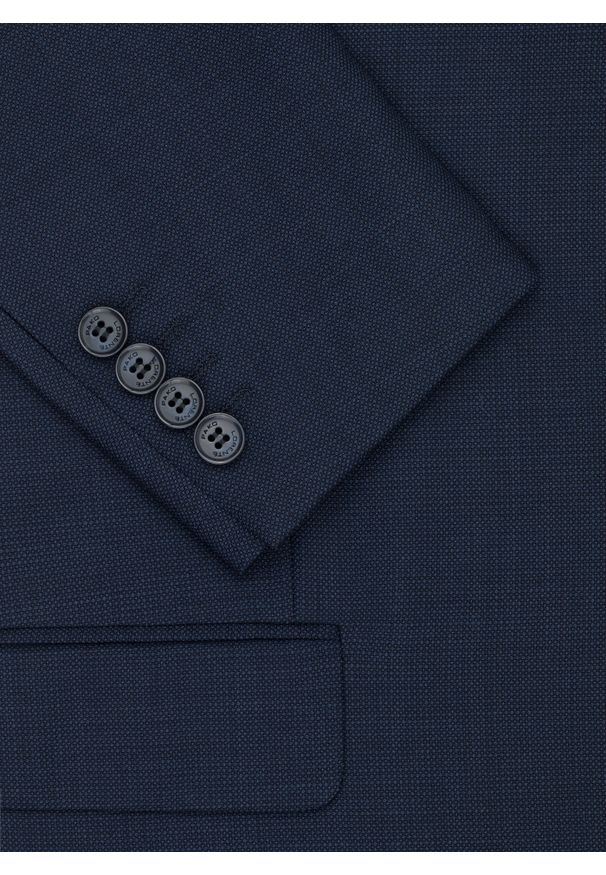 Pako Lorente - PAKO LORENTE – Granatowa marynarka garniturowa. Okazja: na spotkanie biznesowe. Kolor: niebieski. Materiał: elastan, wełna, poliester. Wzór: gładki. Styl: biznesowy