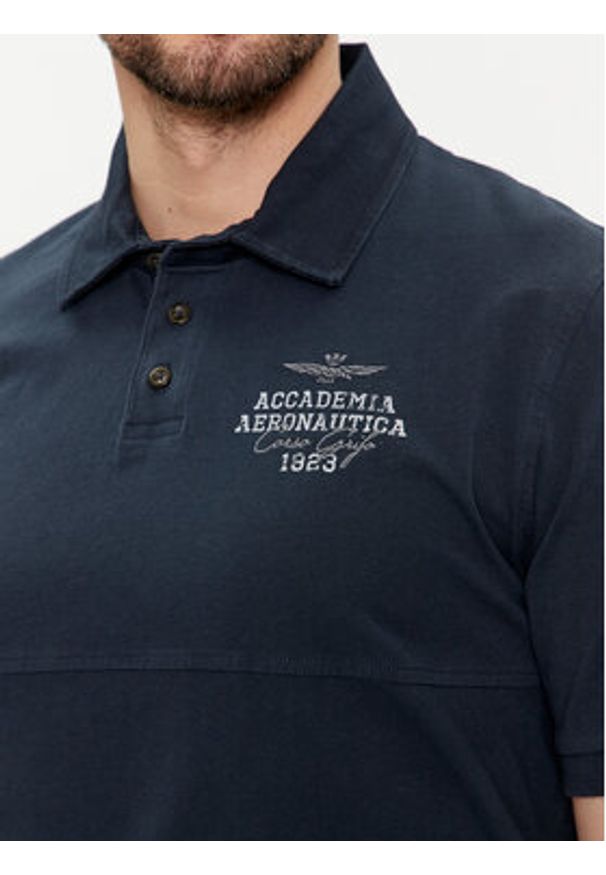 Aeronautica Militare Polo 241PO1756J584 Granatowy Regular Fit. Typ kołnierza: polo. Kolor: niebieski. Materiał: bawełna