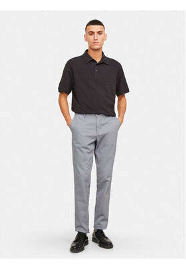 Jack & Jones Chinosy Marco 12150148 Szary Slim Fit. Kolor: szary. Materiał: bawełna