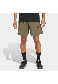Adidas - Spodenki fitness męskie ADIDAS. Kolor: zielony. Materiał: skóra. Technologia: ClimaCool (Adidas). Sport: fitness #1