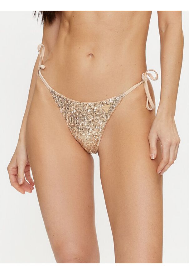 Guess Dół od bikini E3GO02 KBMV0 Złoty. Kolor: złoty. Materiał: syntetyk
