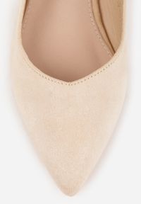 Renee - Beżowe Sandały Slingback Vices z Wkładką ze Skóry Naturalnej Galeresa. Okazja: na co dzień, na spotkanie biznesowe, do pracy. Zapięcie: pasek. Kolor: beżowy. Materiał: skóra. Obcas: na obcasie. Styl: casual, biznesowy, elegancki. Wysokość obcasa: niski #8