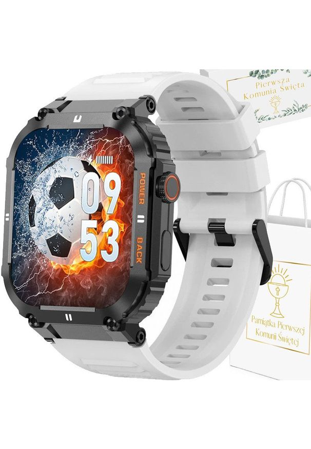 Gravity - Zegarek chłopięcy KOMUNIA SMARTWATCH GRAVITY LUTON GT6-8 czarny/ biały gumowy. Rodzaj zegarka: smartwatch. Kolor: biały, czarny, wielokolorowy. Materiał: guma