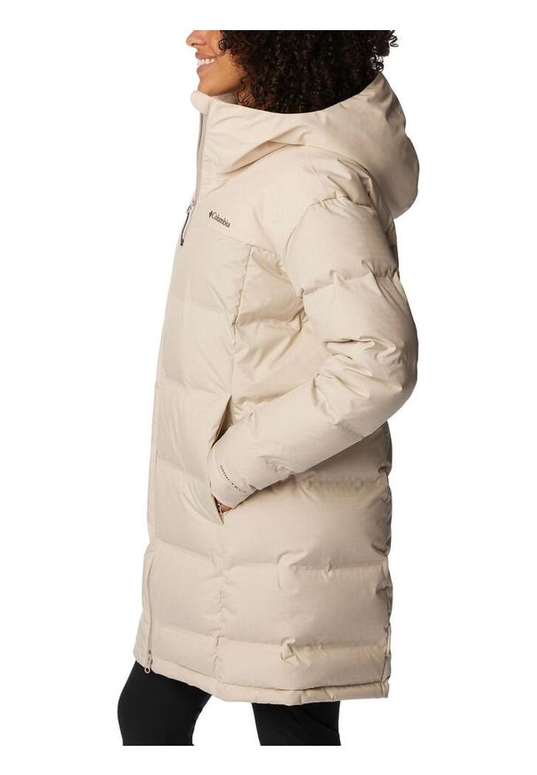 columbia - Kurtka puchowa damska Columbia Opal Hill Mid Down. Kolor: beżowy. Materiał: puch. Sezon: zima