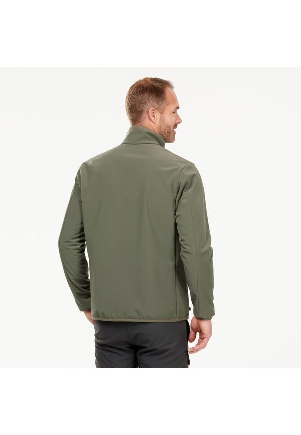 FORCLAZ - Kurtka Softshell trekkingowa męska Forclaz MT100. Kolor: zielony, brązowy, wielokolorowy, szary. Materiał: softshell. Sport: turystyka piesza