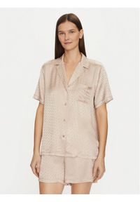 BOSS Piżama 50535750 Beżowy Regular Fit. Kolor: beżowy. Materiał: satyna, wiskoza