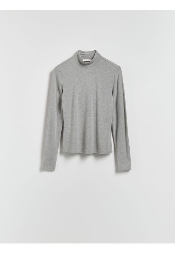 Reserved - Longsleeve z modalu - jasnoszary. Kolor: szary. Długość rękawa: długi rękaw