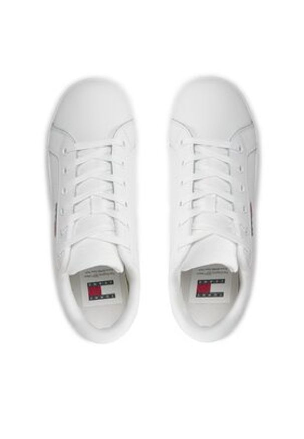 Tommy Jeans Sneakersy Tjw Flatform Ess EN0EN02518 Biały. Kolor: biały. Materiał: skóra