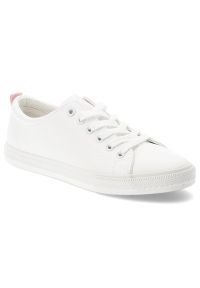 Big-Star - Białe Trampki Big Star Damskie Buty Sportowe. Okazja: na co dzień. Zapięcie: sznurówki. Kolor: biały. Materiał: materiał. Styl: sportowy