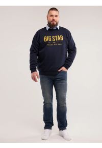 Big-Star - Jeansy męskie dopasowane z przetarciami granatowe Terry 541. Okazja: na co dzień. Stan: obniżony. Kolor: niebieski. Styl: casual #5