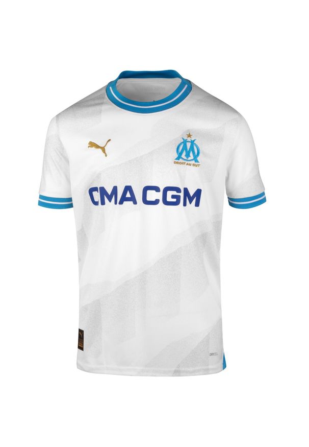 Koszulka do piłki nożnej dla dzieci Puma Olympique Marsylia domowa 23/24. Materiał: materiał
