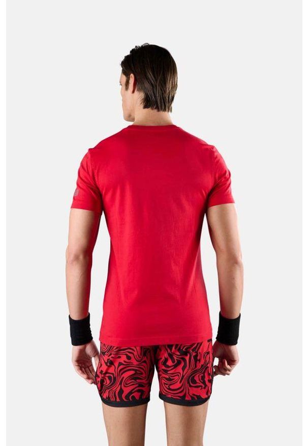 HYDROGEN - Koszulka męska Hydrogen Tennis Court Cotton Tee. Kolor: czerwony, czarny, wielokolorowy. Materiał: bawełna. Sport: tenis, fitness