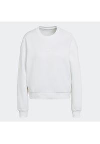 Adidas - adidas Bluza ALL SZN Fleece Sweatshirt HJ7997 Biały Loose Fit. Kolor: biały. Materiał: bawełna
