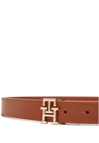 TOMMY HILFIGER - Tommy Hilfiger Pasek Damski Th Modern 2.5 AW0AW17496 Brązowy. Kolor: brązowy. Materiał: skóra #3