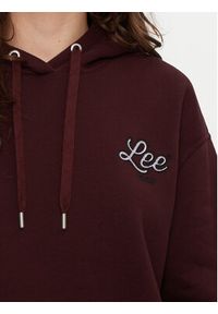 Lee Bluza 112355175 Bordowy Relaxed Fit. Kolor: czerwony. Materiał: bawełna #4
