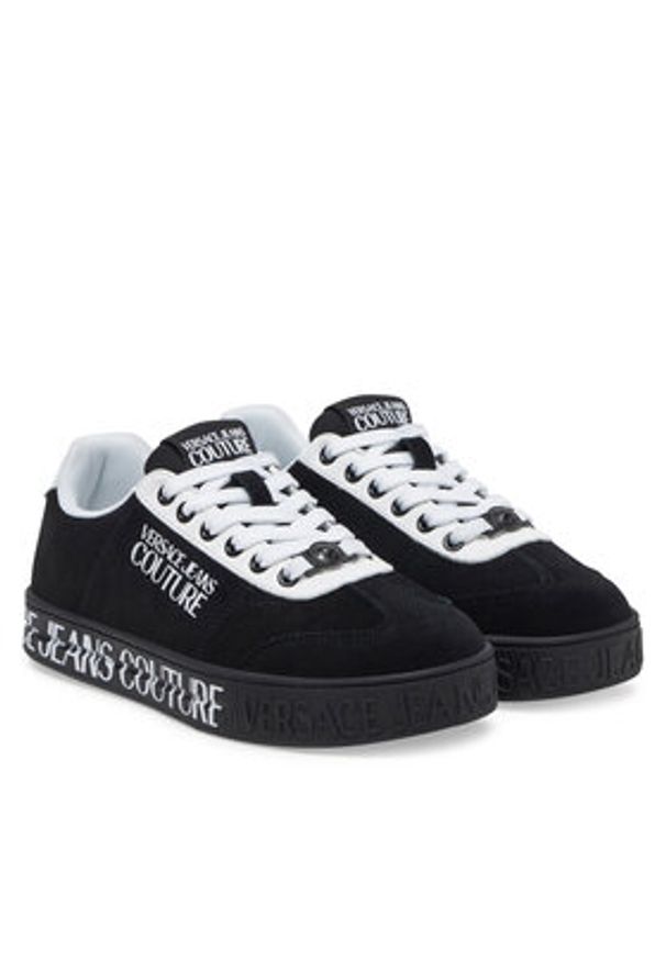 Versace Jeans Couture Sneakersy 78VA3SK6 Czarny. Kolor: czarny. Materiał: skóra, zamsz