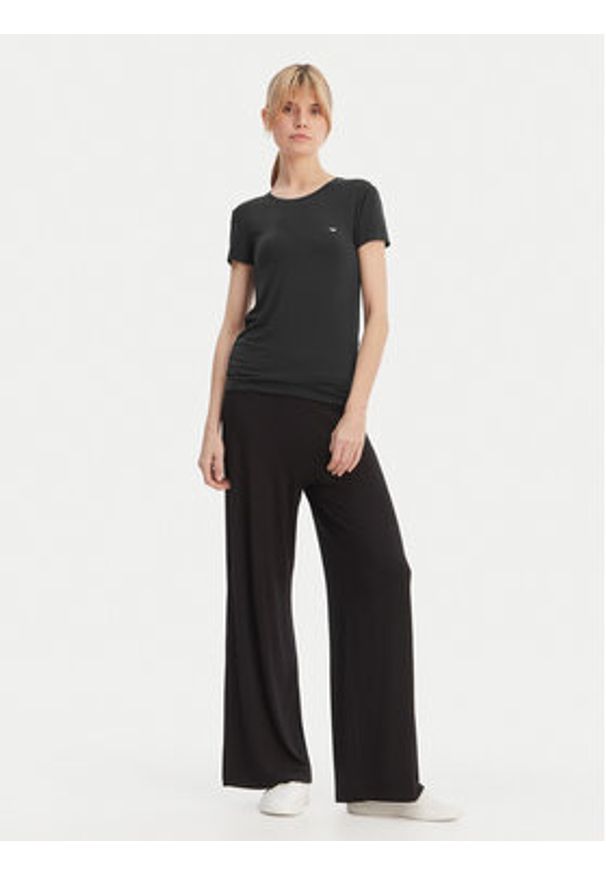 Emporio Armani T-Shirt EW000408 AF19024 UC001 Czarny Regular Fit. Kolor: czarny. Materiał: bawełna