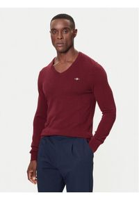 GANT - Gant Sweter 8050274 Czerwony Regular Fit. Kolor: czerwony. Materiał: wełna #1