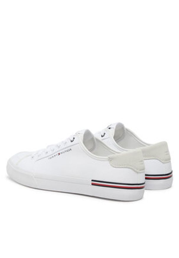 TOMMY HILFIGER - Tommy Hilfiger Tenisówki Core Corporate Vulc Canvas FM0FM05398 Biały. Kolor: biały. Materiał: materiał
