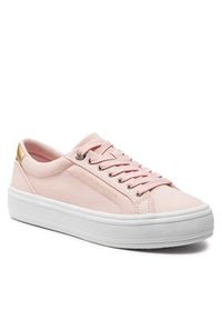TOMMY HILFIGER - Tommy Hilfiger Sneakersy Essential Vulc Canvas Sneaker FW0FW07682 Różowy. Kolor: różowy