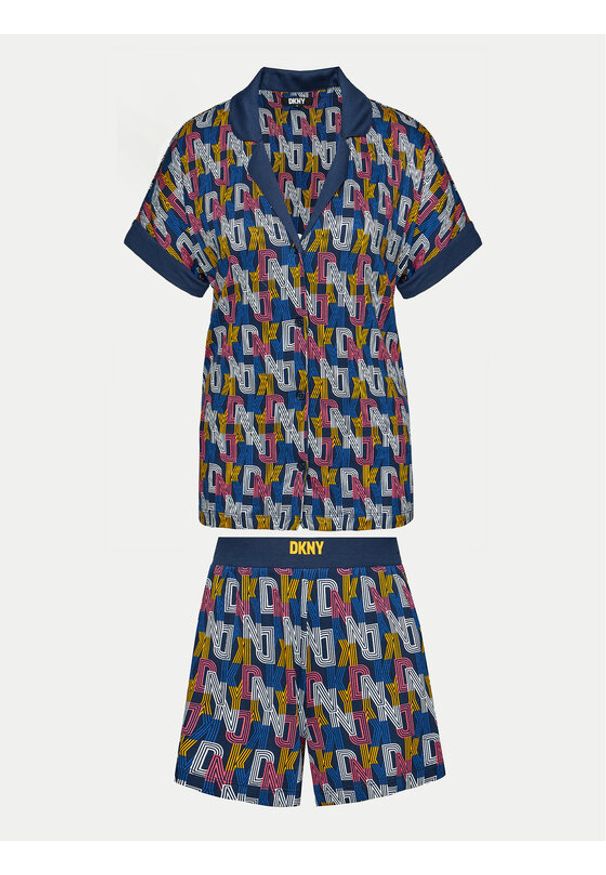 DKNY Piżama YI80014 Kolorowy Regular Fit. Materiał: wiskoza. Wzór: kolorowy