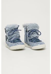 Primigi - Śniegowce dziecięce. Nosek buta: okrągły. Zapięcie: zamek. Kolor: niebieski. Materiał: syntetyk, skóra, zamsz, materiał. Szerokość cholewki: normalna #2