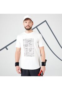 ARTENGO - Koszulka tenisowa męska Artengo TTS Soft. Kolor: biały. Materiał: elastan, bawełna, materiał, lyocell. Sport: tenis
